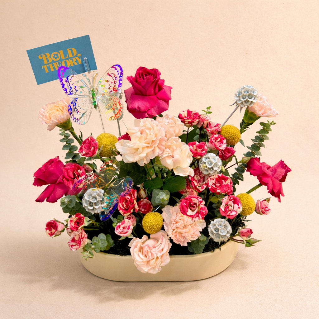 Baby Girl Butterfly Garden - Tray Arrangement