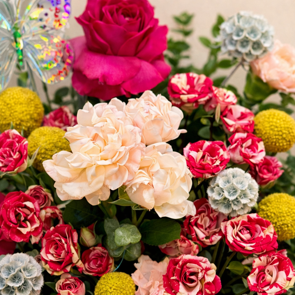 Baby Girl Butterfly Garden - Tray Arrangement