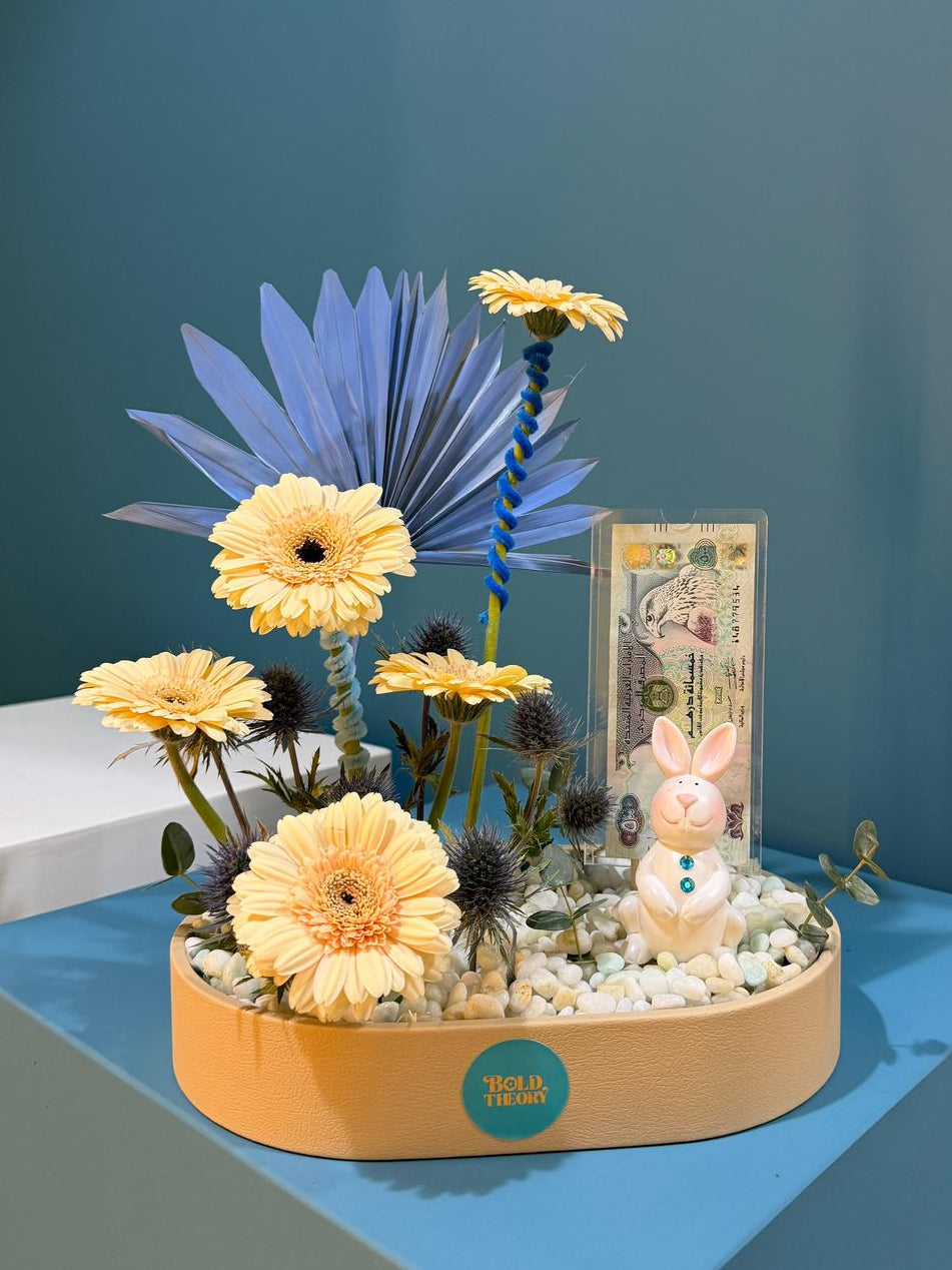Baby Boy Blue Gerbera Celebration Tray