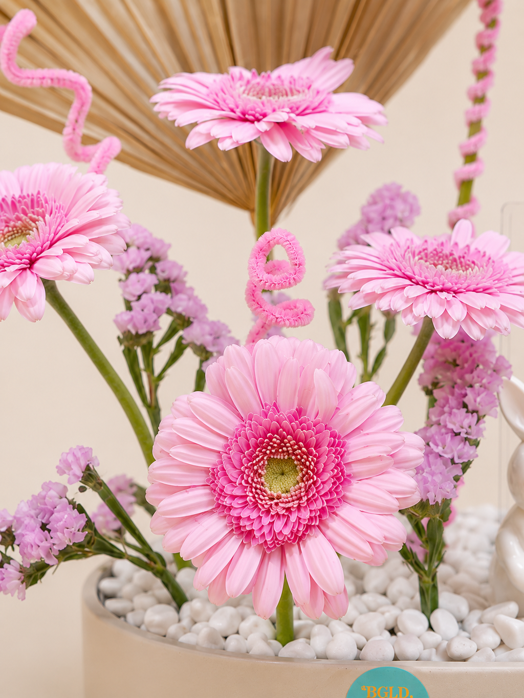 Baby Girl Bunny Gerbera Flower Tray Arrangement