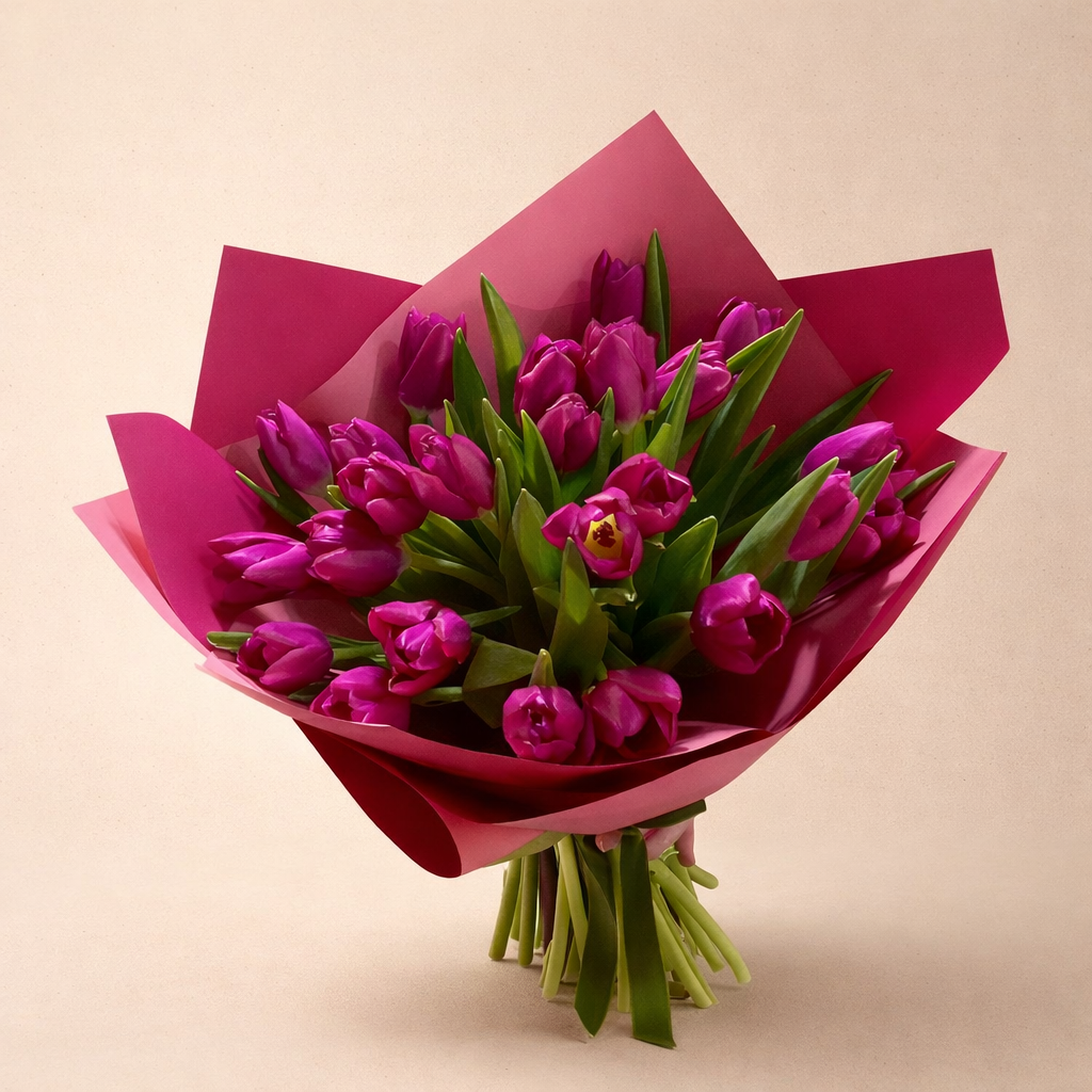 Pink Tulips Bouquet – 25 Stems