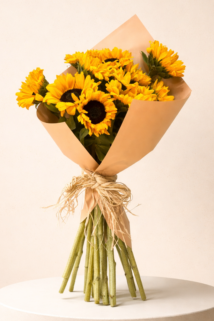 Sunflower Bouquet - 12 Tall Stem Sunflowers