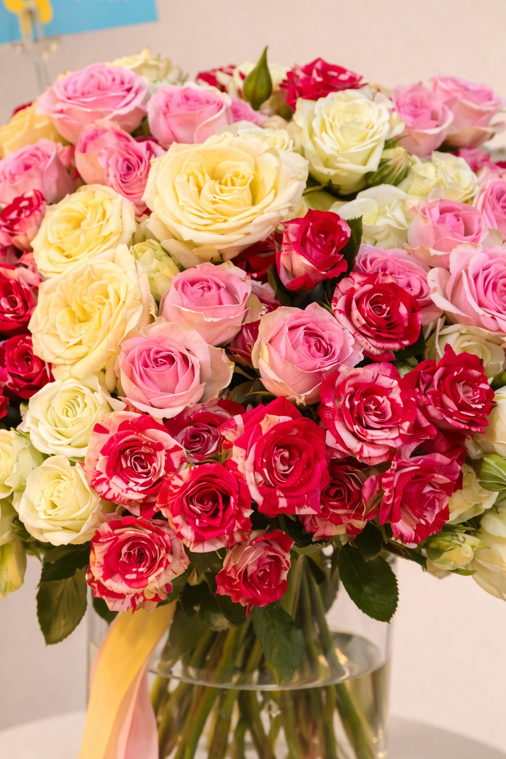 Spray Roses Vase Arrangement - With Vase