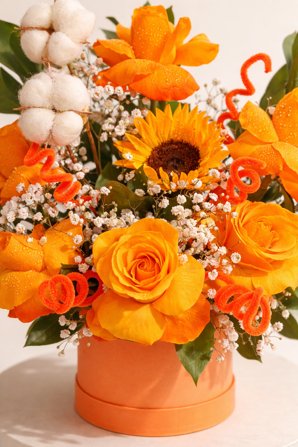 Desert Sunrise - Orange Rose Box Arrangement