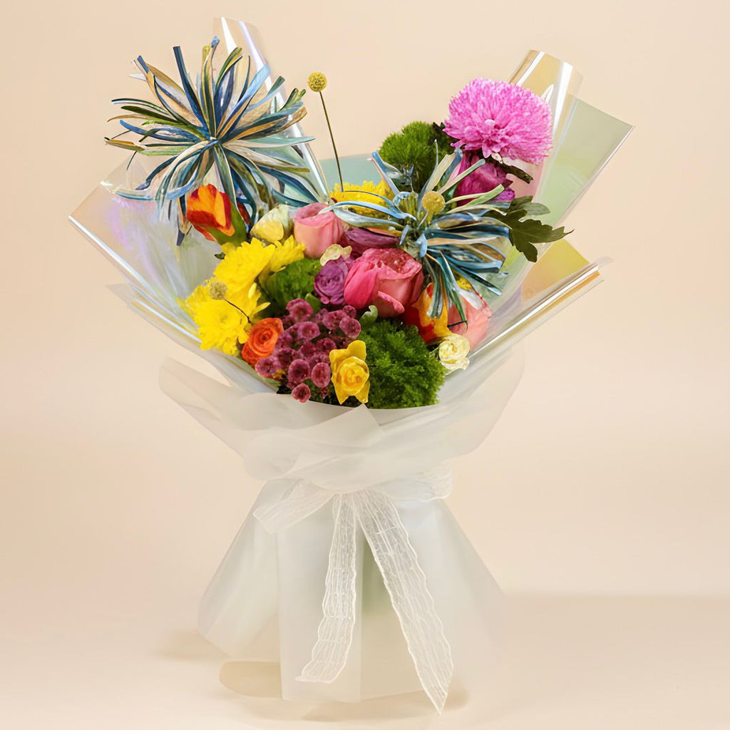 Fireworks Colorful Flower Bouquet | Vibrant Roses & Chrysanthemums