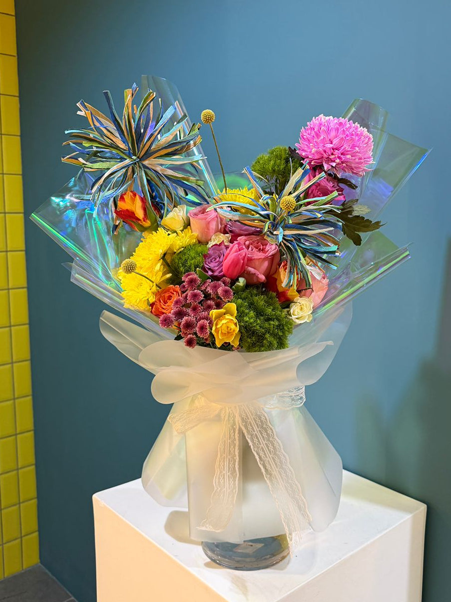 Fireworks Colorful Flower Bouquet | Vibrant Roses & Chrysanthemums