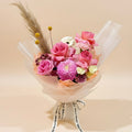 Love Feather – Colorful Rose & Craspedia Bouquet