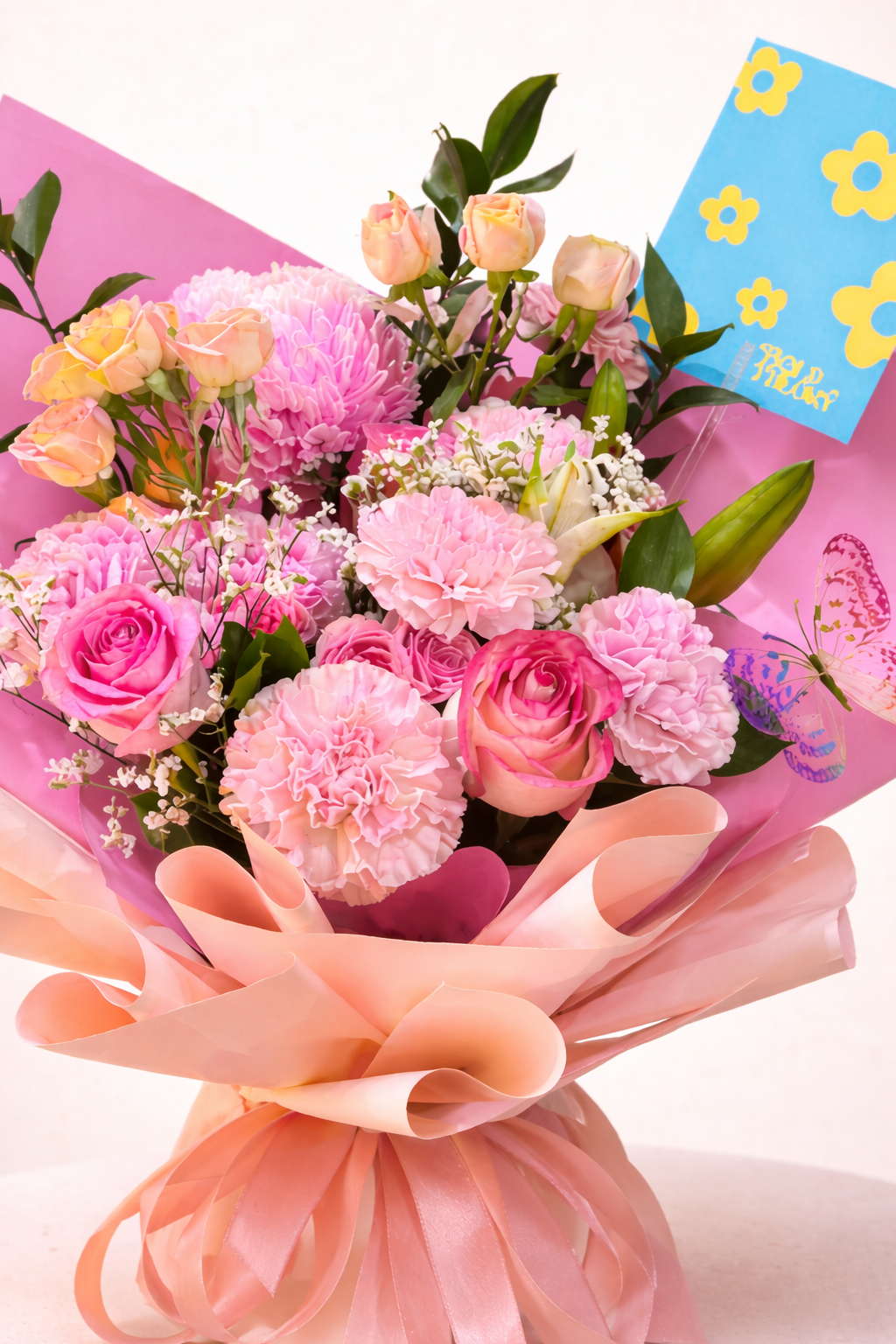 Pink Butterfly - Playful Floral Bouquet
