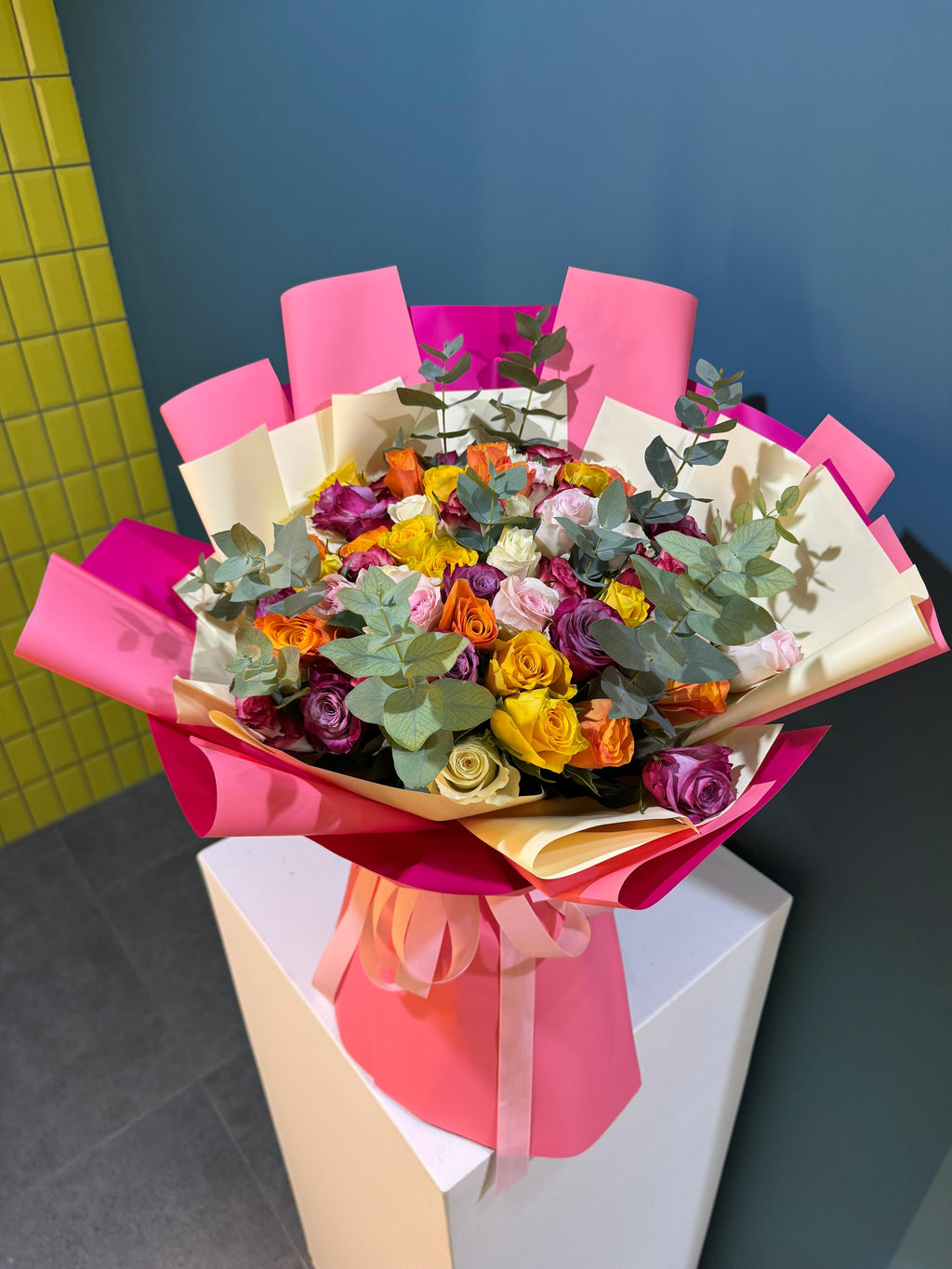60 multicolor Roses - Large Bouquet